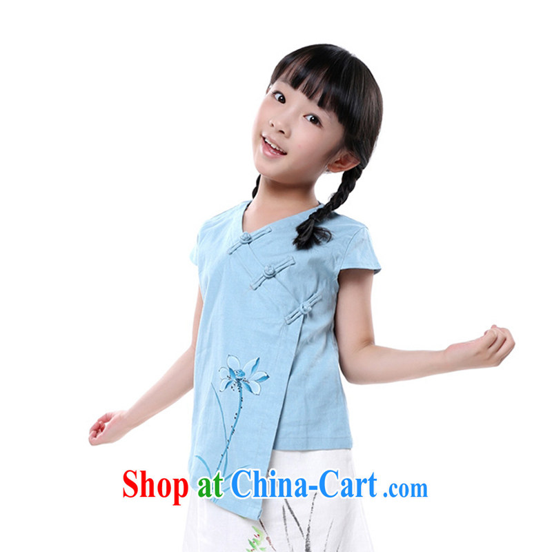 2014 China wind Tang Women's clothes/retro cotton the ethnic wind and female parent with children's wear cultural clothing, wind hand-painted children's wear 9, 135 CM, LO . MU Beauty, shopping on the Internet