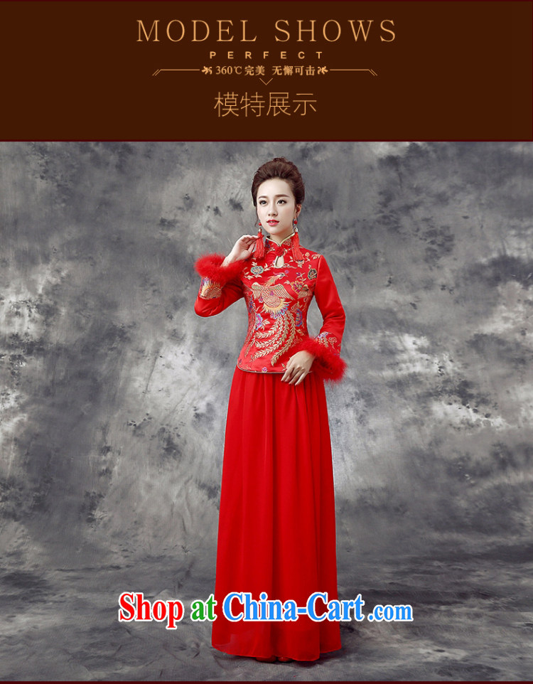 Dream of the day wedding dresses 2015 new cheongsam dress bridal toast clothing qipao improved cheongsam qipao spring Q 861 the cotton winter XXXL paragraph 2.4 feet waist pictures, price, brand platters! Elections are good character, the national distribution, so why buy now enjoy more preferential! Health