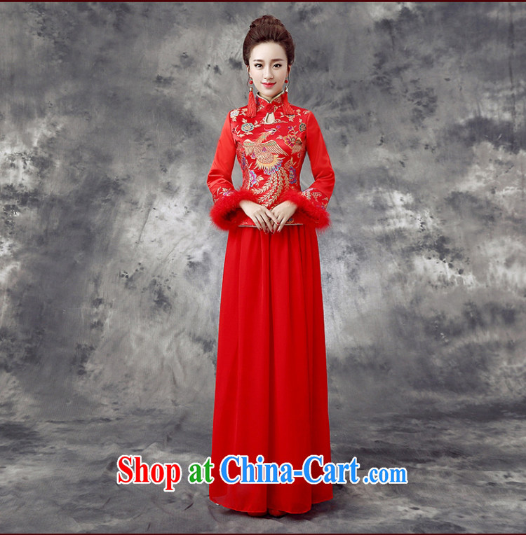 Dream of the day wedding dresses 2015 new cheongsam dress bridal toast clothing qipao improved cheongsam qipao spring Q 861 the cotton winter XXXL paragraph 2.4 feet waist pictures, price, brand platters! Elections are good character, the national distribution, so why buy now enjoy more preferential! Health