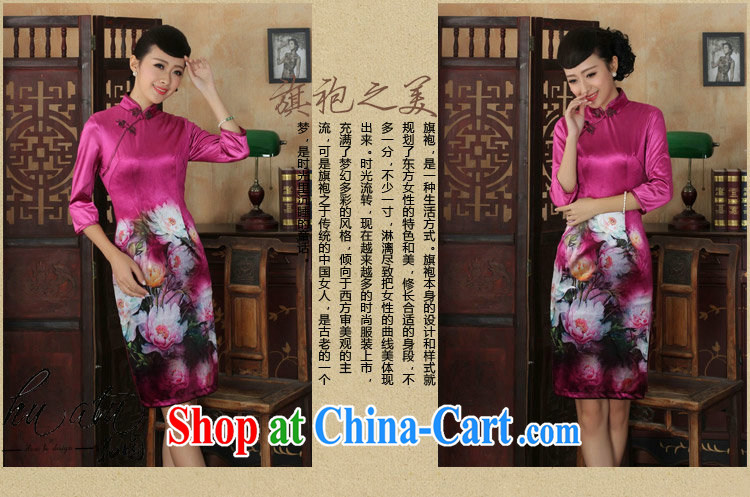 Spend the autumn and the New Tang Women's clothes, cheongsam collar Chinese hand-painted ethnic wind-scouring pads beauty cheongsam dress 7 cuff 4 2 XL pictures, price, brand platters! Elections are good character, the national distribution, so why buy now enjoy more preferential! Health