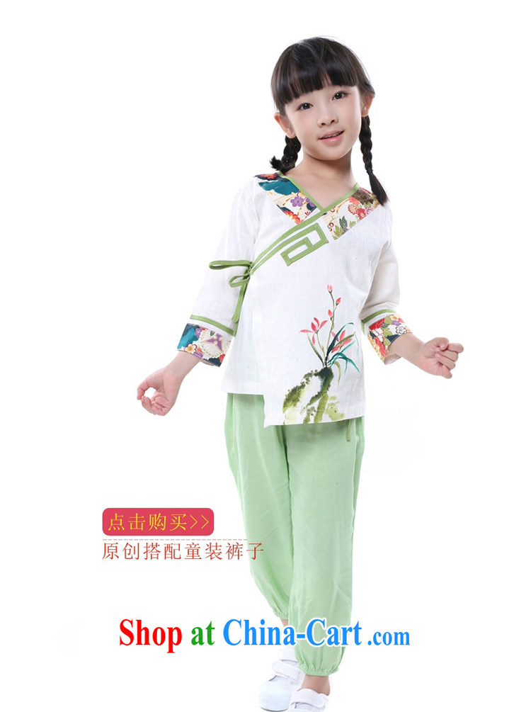 Retro Han-Chinese qipao/sleeveless parent-child with mother and daughter with Chinese wind cotton Ma hand-painted white adults, M code (the Code) pictures, price, brand platters! Elections are good character, the national distribution, so why buy now enjoy more preferential! Health
