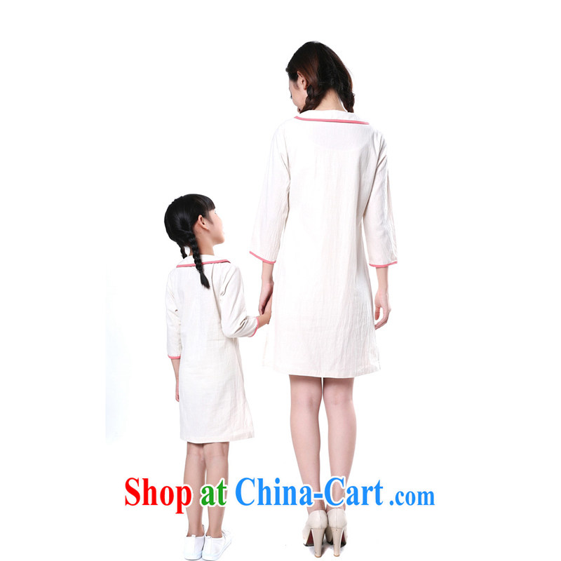 Chinese Antique, clothing/cotton Ma hand-painted in autumn cuff with children's robes parent-child dresses mother and daughter with white children 7 135 CM, LO . MU Beauty, shopping on the Internet