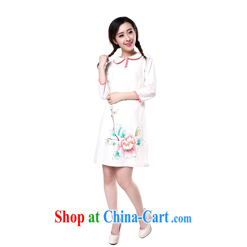 Chinese Antique, clothing/cotton Ma hand-painted in autumn cuff with children's robes parent-child dresses mother and daughter with white children 7 135 CM, LO . MU Beauty, shopping on the Internet
