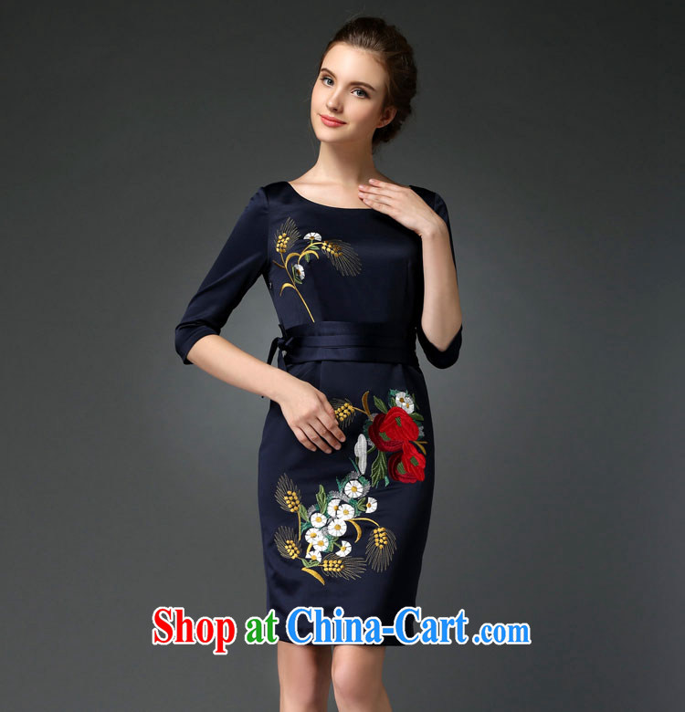 Yue love Ya 2015 spring new elegant style dinner dress cheongsam embroidered beauty dresses DR 98,026 Tibetan cyan XXXL pictures, price, brand platters! Elections are good character, the national distribution, so why buy now enjoy more preferential! Health