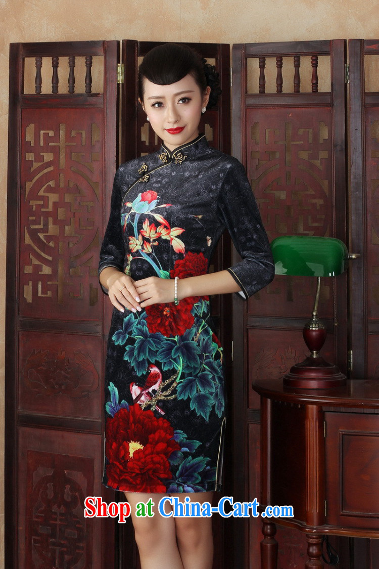 Spend figure, for Chinese Dress improved retro dresses, velvet cuff in autumn and the cheongsam Beauty Fashion dresses such as figure 2 XL pictures, price, brand platters! Elections are good character, the national distribution, so why buy now enjoy more preferential! Health
