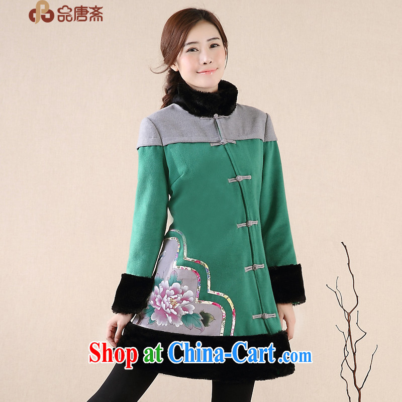 Mr Henry Tang, Id al-Fitr 2014 winter clothing new Ethnic Wind hand-painted improved retro Tang jackets female Green XL, Tang ID al-Fitr, shopping on the Internet
