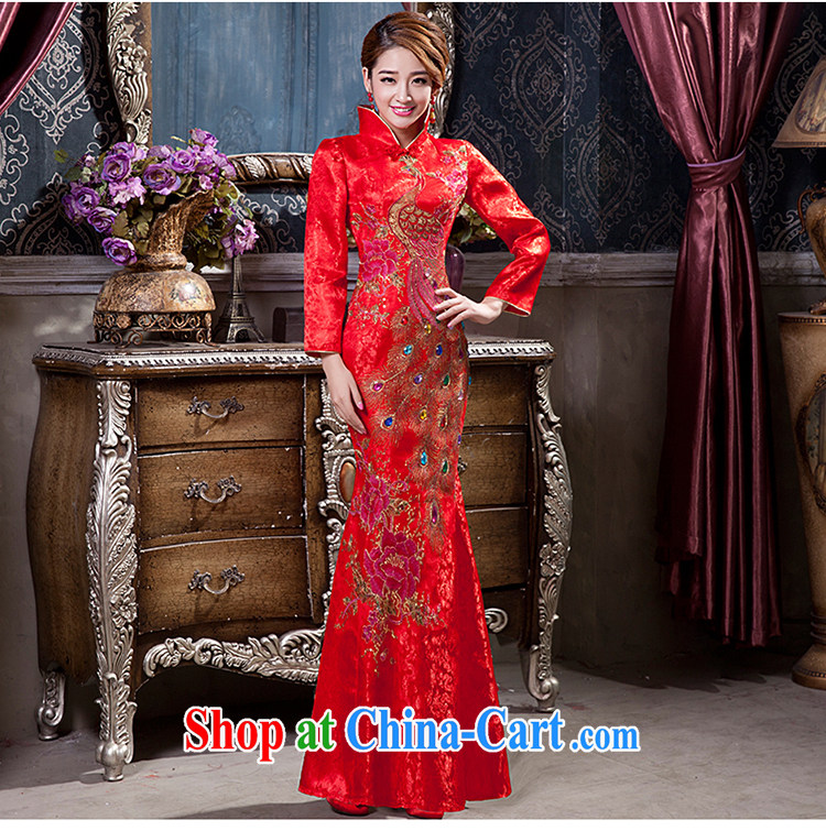 2015 new bridal dresses quilted Tang with Chinese wedding dresses toast welcoming ceremony ceremonial dress tailored pictures, price, brand platters! Elections are good character, the national distribution, so why buy now enjoy more preferential! Health