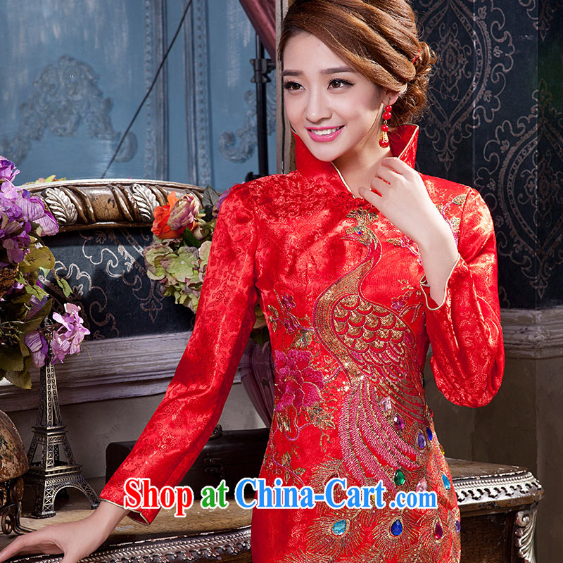 2015 new bridal dresses quilted Chinese Chinese wedding dresses toast welcoming ceremony ceremonial dress tailored according to Lin, Elizabeth, and shopping on the Internet