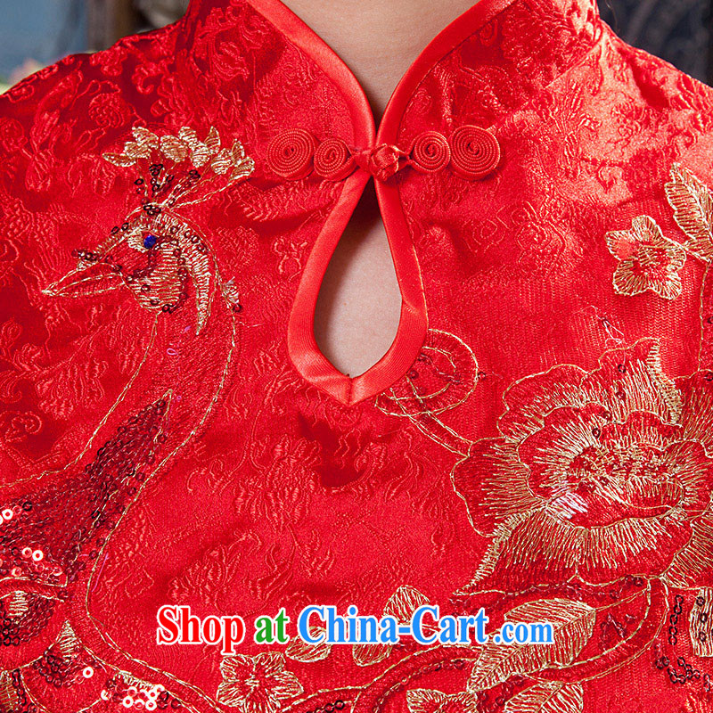 2015 new Chinese improved short cheongsam beauty bridal wedding toast clothing cheongsam dress tailored, according to Lin, Elizabeth, and shopping on the Internet