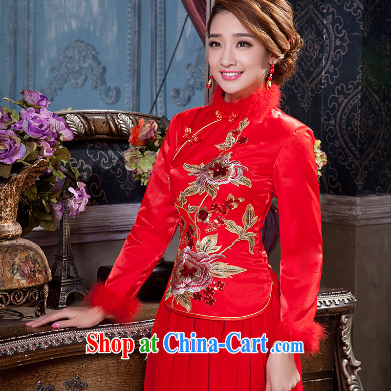 2014 new toast Service Bridal Fashion wedding dresses Chinese Dress retro improved long-sleeved long, married women clothing tailored, according to Lin, Elizabeth, and shopping on the Internet
