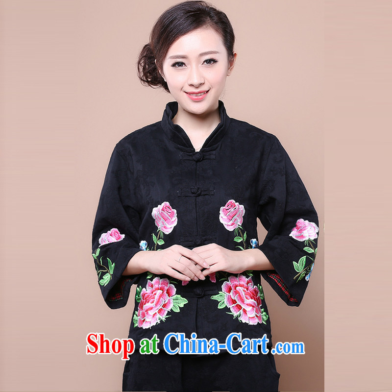 2014 fall and winter Korean beauty and stylish Chinese Ethnic Wind Tang with cotton jacquard Kit two kits to sell FGRS Black Kit XXXL, charm and Asia Pattaya (Charm Bali), online shopping