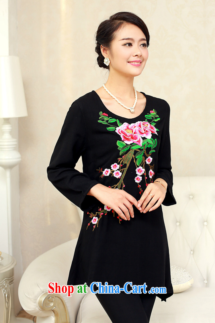 Barbie charm and Asia 2014 autumn and winter girls decorated in old cotton embroidered Chinese T-shirt FGRS black XXXL pictures, price, brand platters! Elections are good character, the national distribution, so why buy now enjoy more preferential! Health