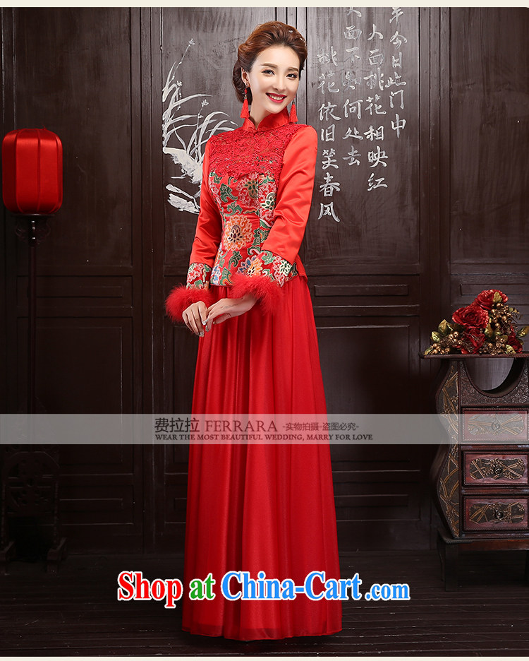 Ferrara red 2015 new winter clothes bridal toast cheongsam long-sleeved gown, winter cheongsam dress winter XL Suzhou shipping pictures, price, brand platters! Elections are good character, the national distribution, so why buy now enjoy more preferential! Health
