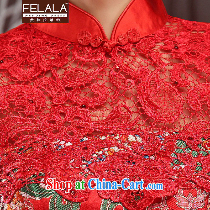 Ferrara red 2015 new winter clothes bridal toast cheongsam long-sleeved gown, winter cheongsam dress winter XL Suzhou shipping, La wedding (FELALA), shopping on the Internet