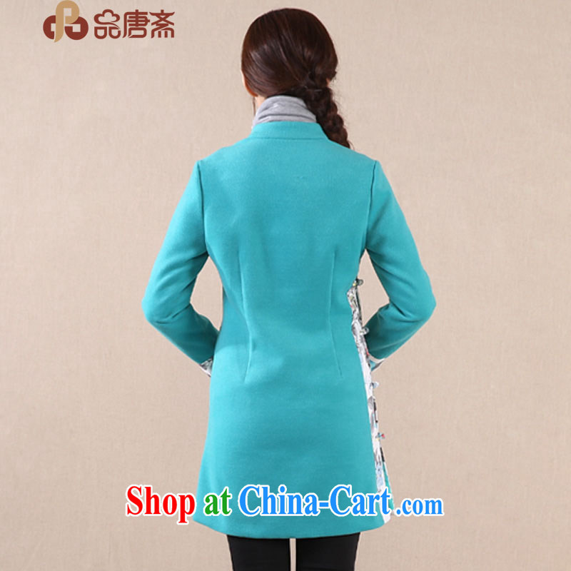 Mr Henry Tang, Id al-Fitr 2014 winter clothes new Ethnic Wind long-sleeved loose retro dresses shirt lake water green XL, Tang Id al-Fitr, shopping on the Internet