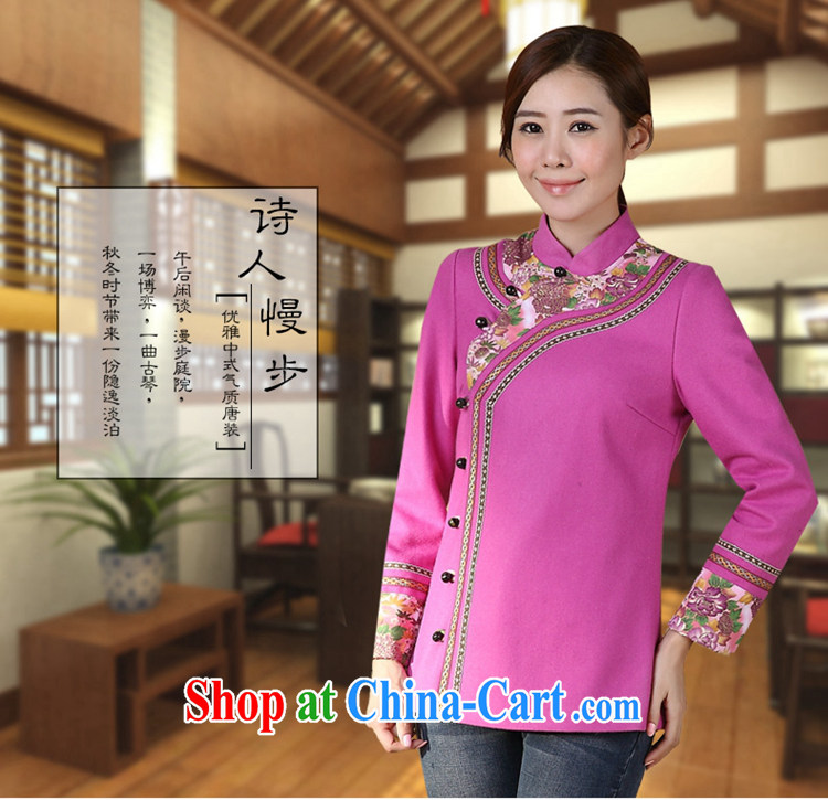 Mr Henry Tang, Id al-Fitr 2014 autumn and winter clothes new Ethnic Wind long-sleeved loose improved cheongsam shirt purple XL pictures, price, brand platters! Elections are good character, the national distribution, so why buy now enjoy more preferential! Health