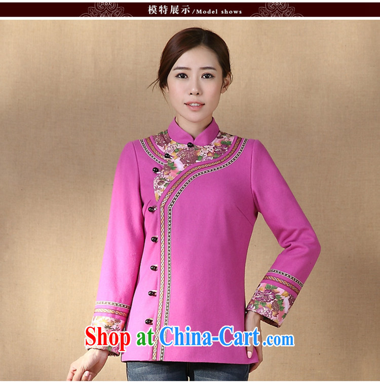 Mr Henry Tang, Id al-Fitr 2014 autumn and winter clothes new Ethnic Wind long-sleeved loose improved cheongsam shirt purple XL pictures, price, brand platters! Elections are good character, the national distribution, so why buy now enjoy more preferential! Health