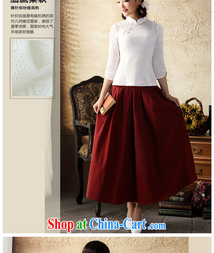 proverbial hero once and for all and gardenias, Knitted cuffs cheongsam shirt improved China wind Chinese Tang Women's clothes Ethnic Wind white XL pictures, price, brand platters! Elections are good character, the national distribution, so why buy now enjoy more preferential! Health