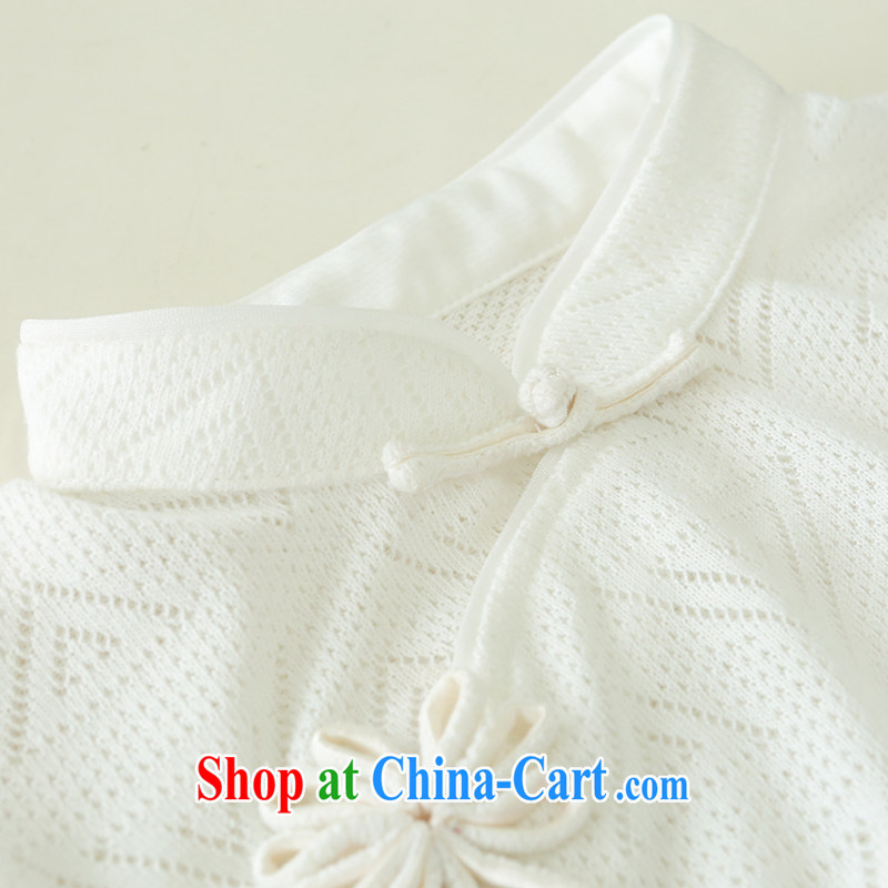 proverbial hero once and for all and gardenias, Knitted cuffs cheongsam shirt improved China wind Chinese Tang Women's clothes Ethnic Wind white XL, fatally jealous once and for all, and, on-line shopping