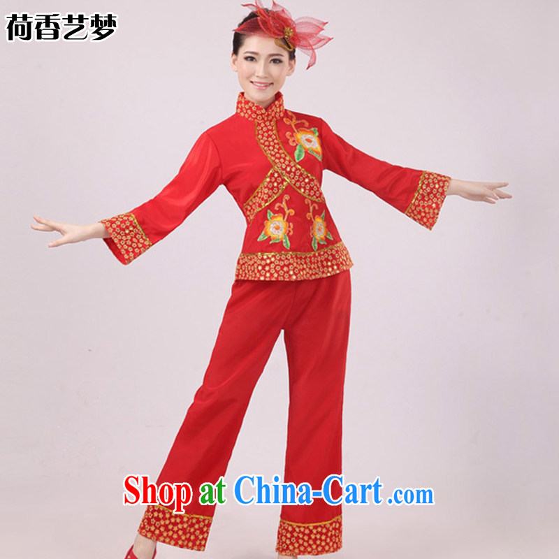 I should be grateful if you would arrange for her dream modern dance costumes yangko clothing fans dance clothing costume Janggu HXYM service 0019 red XXXL