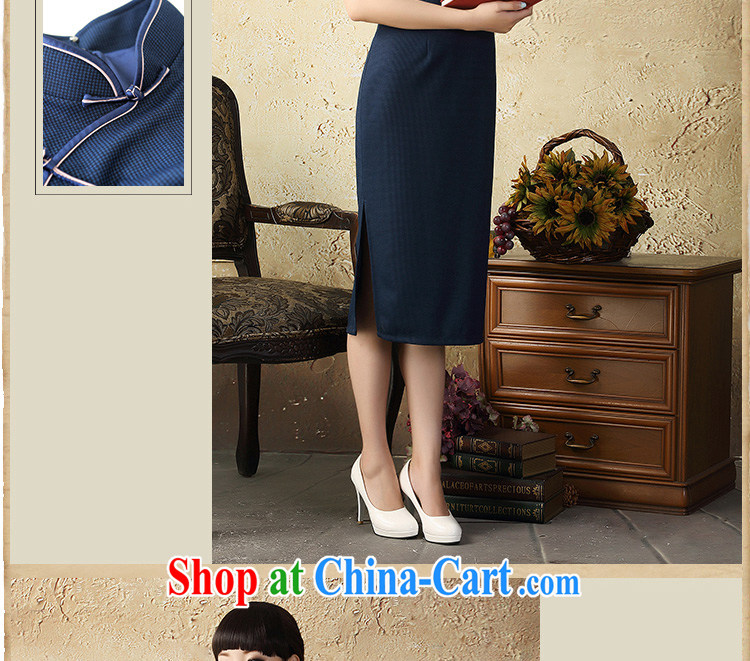 once and for all silence proverbial hero Shu cheongsam dress retro long, spring and autumn 2015 new cheongsam dress improved stylish beauty hidden cyan 2 XL pictures, price, brand platters! Elections are good character, the national distribution, so why buy now enjoy more preferential! Health