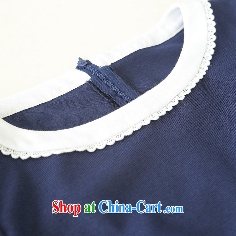 once and for all and fatally jealous waltz China wind round-collar large dresses fall and winter New National wind in cuff knitted dress hidden cyan 2 XL, fatally jealous once and for all, and, on-line shopping