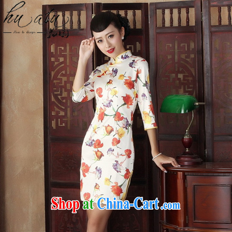 Take the new fall outfit with daily retro cheongsam dress stylish, for Chinese improved Korea video thin cheongsam dress as figure 2 XL
