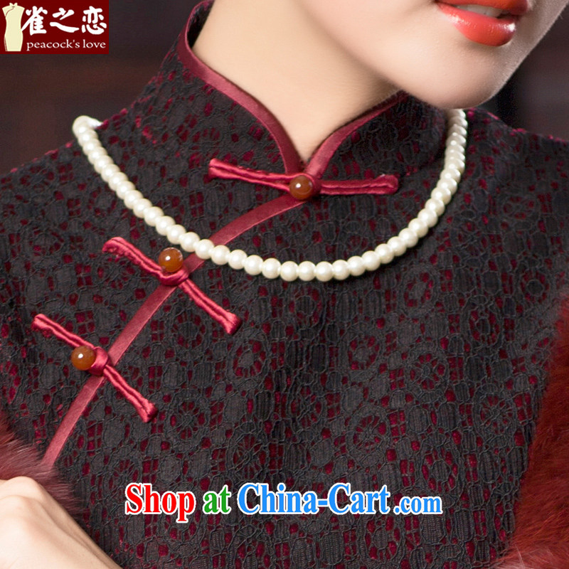 Birds love 2015 spring new lace wool composite cheongsam dress improved stylish long cheongsam shown in Figure XXL, birds love, and shopping on the Internet