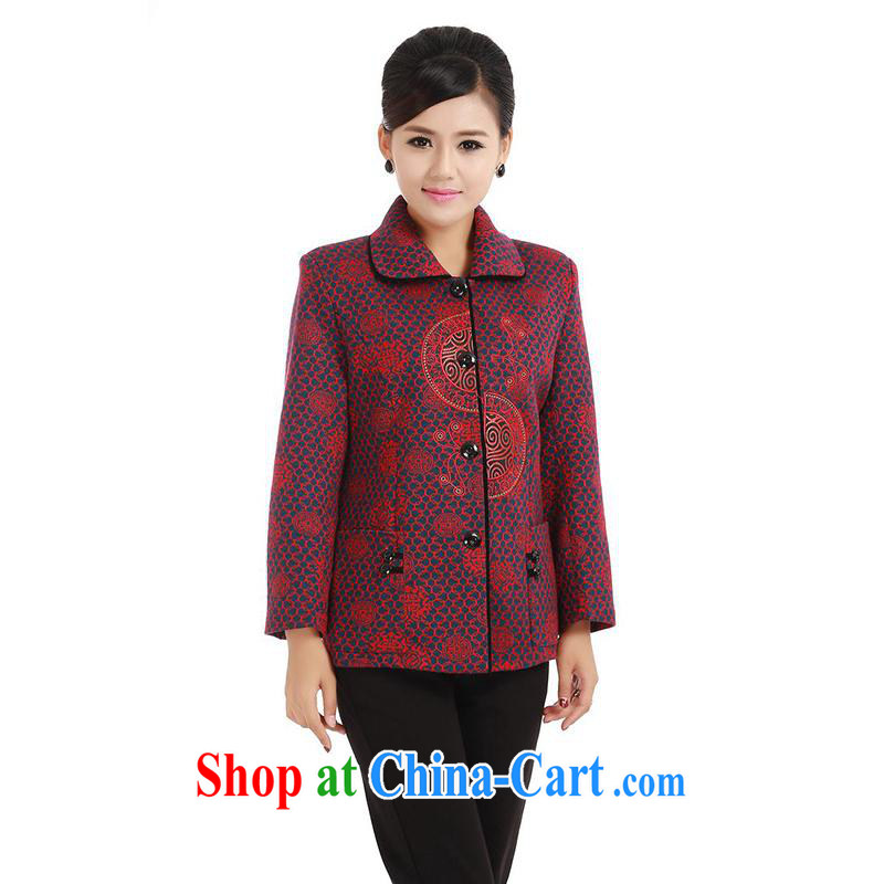 meropia new Autumn with stylish stamp beauty and comfortable style with short T-shirt AAMP - AE lapel Tang 5 color blue and red XL