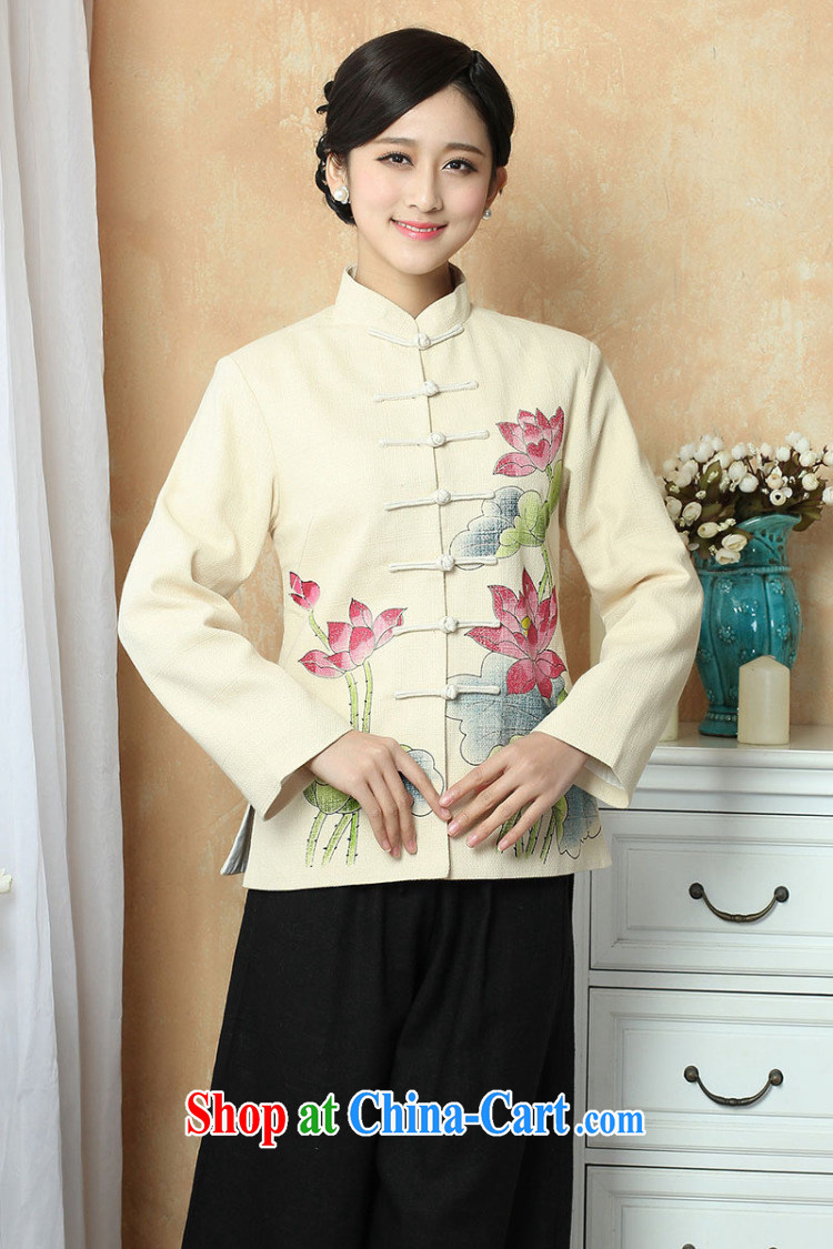 An Jing female Tang with autumn and winter Load T-shirt jacket, cotton for the Chinese T-shirt national costume show clothing - 2 beige 3XL pictures, price, brand platters! Elections are good character, the national distribution, so why buy now enjoy more preferential! Health