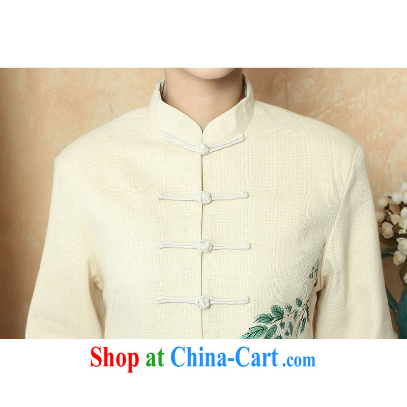 An Jing female Tang with autumn and winter Load T-shirt jacket, cotton for the Tang with T-shirt national costume show clothing - 2 beige 3XL, an Jing, shopping on the Internet