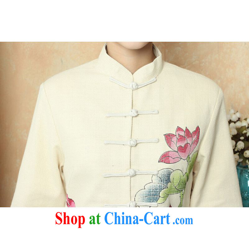 Shanghai, optimize purchase female Tang with autumn and winter jackets with jacket, cotton for the Tang with T-shirt national costume show clothing - 1 beige 3XL, Shanghai, optimize, and shopping on the Internet