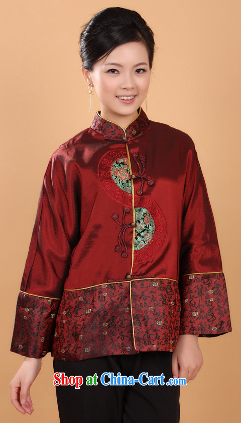 Shanghai, optimize purchase female Tang with autumn and winter jackets with jacket, collar damask Tang fitted T-shirt national costume - 2 green 3 XL pictures, price, brand platters! Elections are good character, the national distribution, so why buy now enjoy more preferential! Health