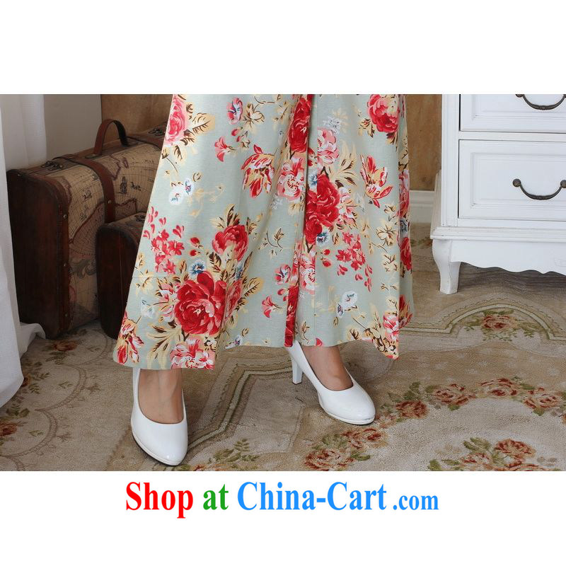 Jing An older Chinese Water ink stamp duty cotton Ma spring pants Wide Leg pants - 1m White 4XL, an Jing, shopping on the Internet