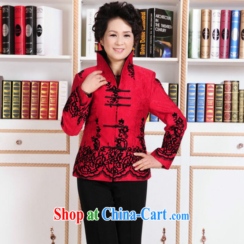 He Jing Ge older female Tang with autumn and winter Load T-shirt jacket, for Chinese female parka brigades
