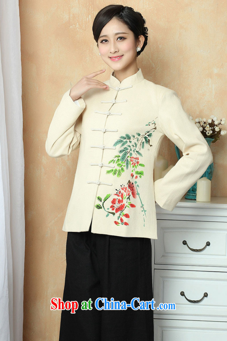 He Jing Ge female Tang with autumn and winter jackets with jacket, cotton for the Tang with T-shirt national costume show clothing - 2 beige 3XL pictures, price, brand platters! Elections are good character, the national distribution, so why buy now enjoy more preferential! Health