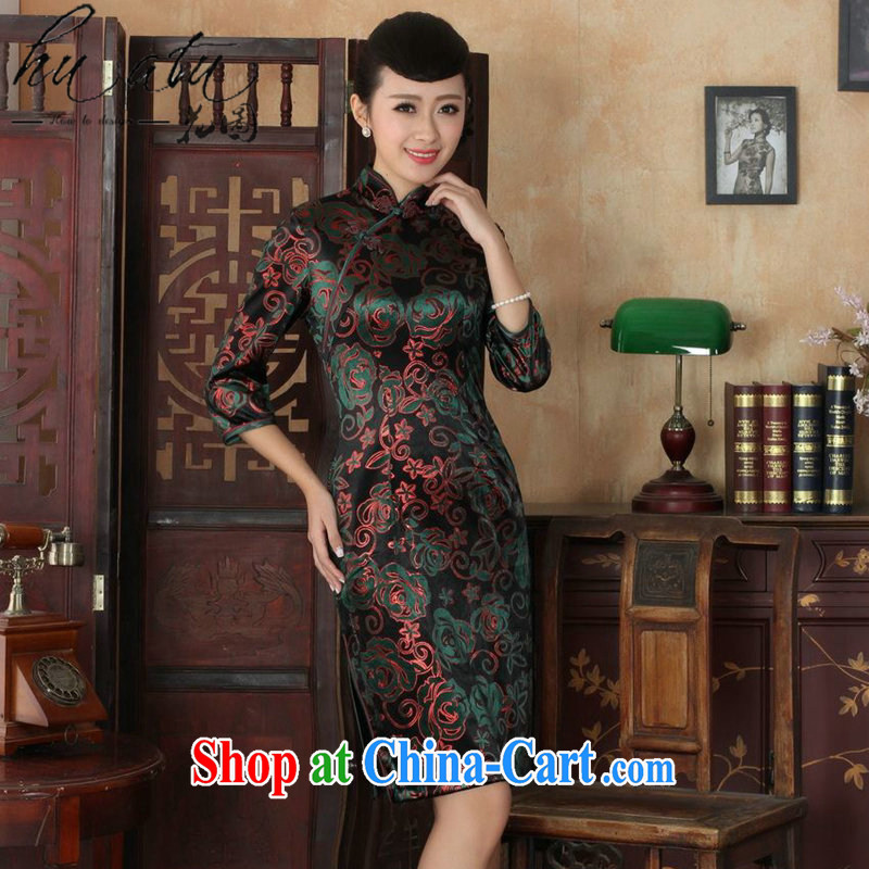 Take the Chinese qipao autumn is new, for the Chinese nation, women with the velvet cheongsam beauty skirt dress performances such as figure 3 XL, figure, and shopping on the Internet