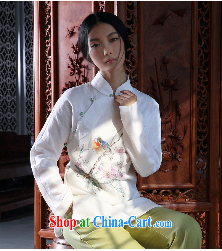 2014 ink autumn and winter, hand-painted cotton the Chinese girl Chinese Han-T-shirt ethnic wind retro jacket white XXL - pre-sale 3 Day Shipping pictures, price, brand platters! Elections are good character, the national distribution, so why buy now enjoy more preferential! Health