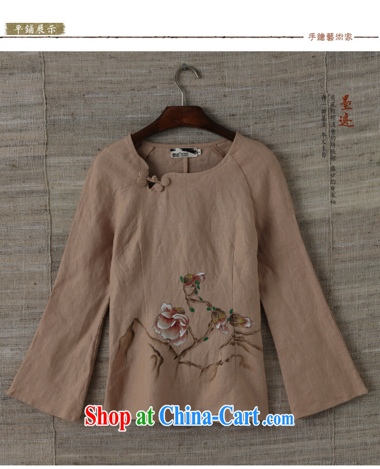 Autumn marks the Han-The full chamber, Magnolia linen female Chinese cotton the literary and art nouveau brown brown M pictures, price, brand platters! Elections are good character, the national distribution, so why buy now enjoy more preferential! Health