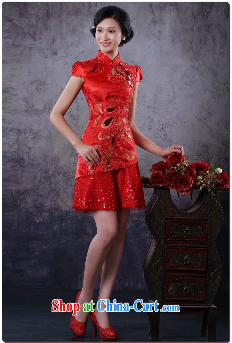 There is embroidery bridal 2014 improved stylish short, short-sleeved suit simple toast service back to the cheongsam red M waist 2 feet 1 pictures, price, brand platters! Elections are good character, the national distribution, so why buy now enjoy more preferential! Health