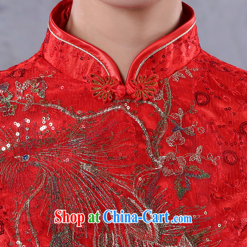There is embroidery bridal wedding dresses skirt red bows, new, Chinese Antique improved long-sleeved winter red XXL waist 2 feet 4, is by no means embroidered bridal, shopping on the Internet