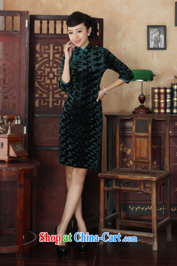 Shanghai, optimize purchase Chinese improved cheongsam dress long skirt-stretch the wool beauty dresses skirts 7 cuff wine red 2 XL pictures, price, brand platters! Elections are good character, the national distribution, so why buy now enjoy more preferential! Health