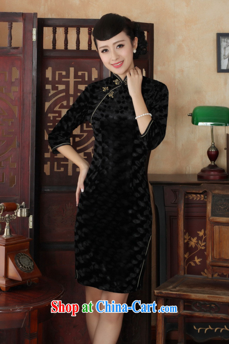 Shanghai, optimize purchase Chinese improved cheongsam dress long skirt-stretch the wool beauty dresses skirts 7 cuff wine red 2 XL pictures, price, brand platters! Elections are good character, the national distribution, so why buy now enjoy more preferential! Health