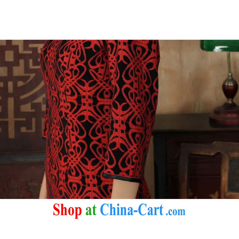Shanghai, optimize purchase Chinese improved cheongsam dress long skirt-stretch lace gold velour cheongsam beauty skirt 7 cuff TD 0024 Map Color XL, Shanghai, optimization, and, online shopping