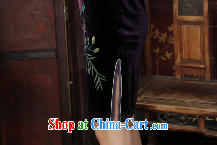 Shanghai, optimize purchase Chinese improved cheongsam dress long skirt-stretch the wool beauty dresses skirts 7 Cuff - A black 2 XL pictures, price, brand platters! Elections are good character, the national distribution, so why buy now enjoy more preferential! Health