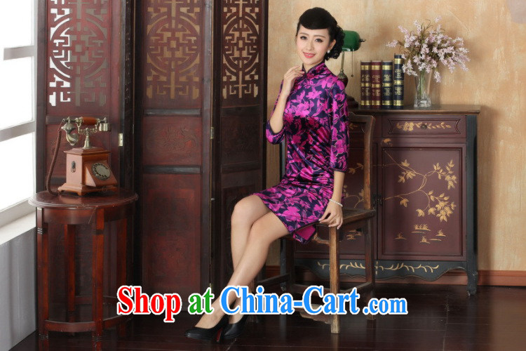 Shanghai, optimize purchase Chinese improved cheongsam dress long skirt-stretch the wool beauty dresses skirts 7 Cuff - A picture color 2 XL pictures, price, brand platters! Elections are good character, the national distribution, so why buy now enjoy more preferential! Health