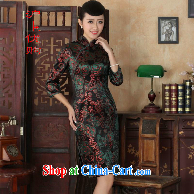 Shanghai, optimize purchase Chinese improved cheongsam dress long skirt-stretch the wool beauty dresses skirts 7 cuff picture color 2 XL, Shanghai, optimization, and, online shopping