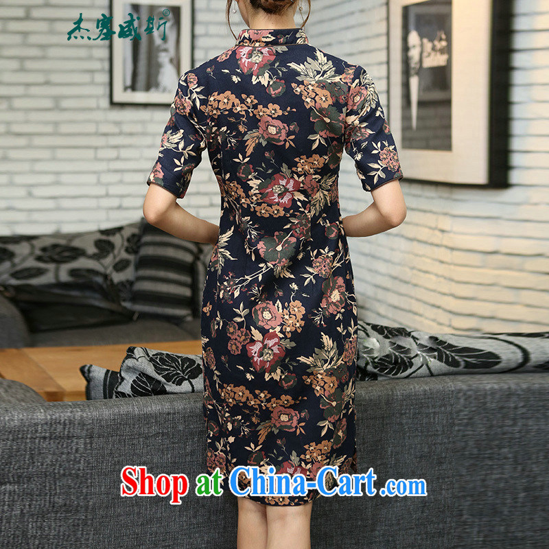 Jessup, China wind Spring and Autumn and female flax, manually for the knee, long cheongsam KEA commented, Autumn for XXL, Jessup, qipao/Tang, and shopping on the Internet
