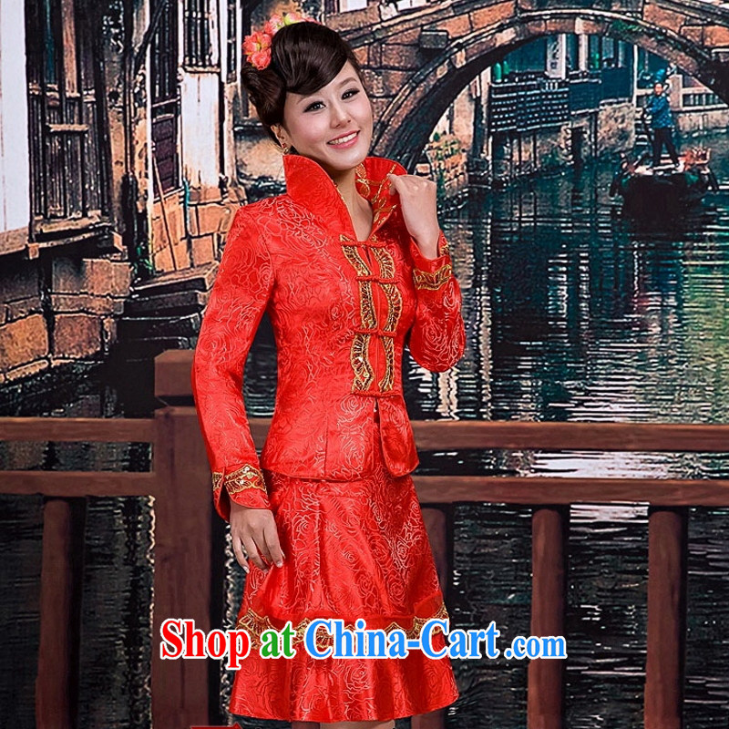 Lisa Donald Rumsfeld's new stylish dresses wedding photography dresses bridal toast clothing cheongsam dress autumn and winter hot, TU 9 red customer service to size up to do not support return to love so Pang, shopping on the Internet