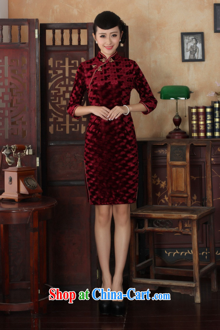 And Jing Ge Chinese improved cheongsam dress long skirt-stretch the wool beauty dresses skirts 7 Cuff - B green 2 XL pictures, price, brand platters! Elections are good character, the national distribution, so why buy now enjoy more preferential! Health